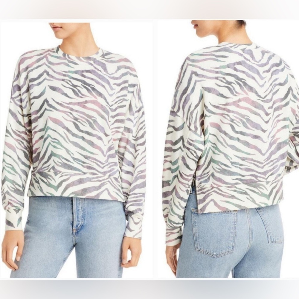 Rails Marlo Ivory Gradient Tiger Stripe Crop Terr… - image 1